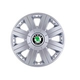 Set 4 capace roti Cosmos cromat R15, pentru gama auto Skoda