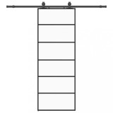 Cumpara ieftin Usa glisanta cu set de feronerie neagra 76x205 cm Sticla ESG