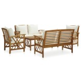 Gossi set mobilier gradina cu perne, 5 piese, lemn masiv de acacia
