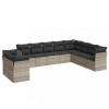 Set canapele de gradina cu perne 10 piese gri deschis poliratan