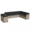 Set canapele de gradina cu perne 10 piese gri deschis poliratan