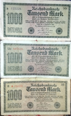 1000 Mark/ Marci 1922, serii diferite, pre? pe bucata 1,5 lei foto