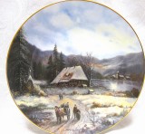 FARFURIE DECORATIVA PORTELAN BAVARIA BRADEX EDITIE LIMITATA COLECTIA PEISAJE DE CRACIUN CAPELA