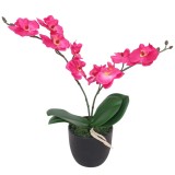VidaXL Plantă artificială orhidee cu ghiveci, 30 cm, roșu