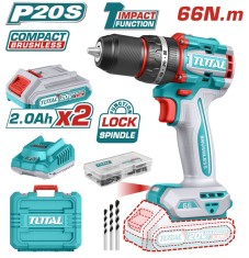TOTAL - MASINA DE GAURIT CU PERCUTIE - 20V-2AH - MOTOR FARA PERII (INCLUDE 2 ACUMULATORI, 1 INCARCAT PowerTool TopQuality