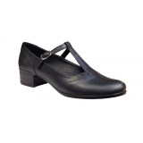Pantofi dama cu bareta pentru dans - Model Negru din piele naturala STD22N