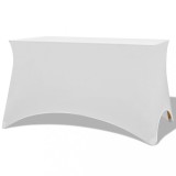 Huse elastice masa vidaXL, 120x60.5x74 cm, albe, 2 buc, poliester/elastan, protectie zgarieturi, petreceri/nunti/receptii