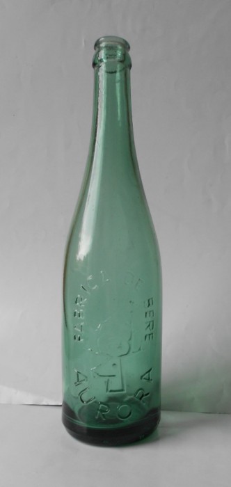 Sticla FABRICA DE BERE AURORA, 1957, inscriptie in relief