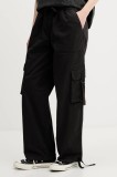 Tommy Jeans pantaloni culoarea negru, drept, high waist, DW0DW20995