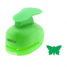 Perforator DACO Hobby, Model Fluture, Plastic/Metal, Diametru 1.8 cm, Verde, Perforatoare Lucru Manual, Perforatoare Activitati Creative, Perforatoare