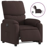 Cumpara ieftin Fotoliu rabatabil electric, maro inchis, material textil