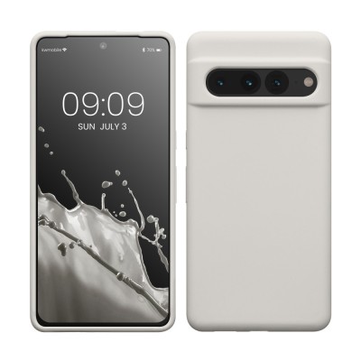 Husa kwmobile pentru Google Pixel 7 Pro, Silicon, Alb, 59452.48 foto