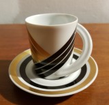 CESCUTA+FARFURIE DE CAFEA DIN PORTELAN ROSENTHAL SEMNATE DE ARTIST- KARL SCHEID-COLECTIA ESPRESSO NR 5-GERMANIA ANII 60