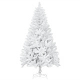 Brad de Craciun alb de 180 cm, brad artificial din PVC, decoratiune de Craciun de sarbatori HOMCOM | Aosom Romania