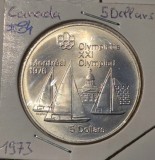 Canada 5 Dollars Argint Montreal 1976, KM#84, 24.3 gr, 0,925 puritate