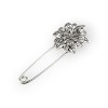 Brosa ac de siguranta Floare filigram, 25 x 60 mm, Platinium, Crisalida