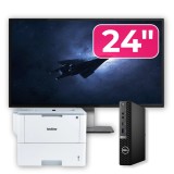 Pachet Dell OptiPlex 7080 Mini PC i5, monitor 24 inch si imprimanta Brother
