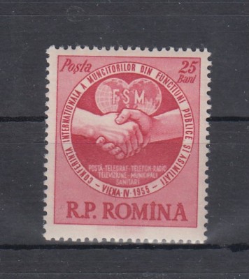ROMANIA 1955 LP 382 CONFERINTA SINDICALA VIENA MNH foto