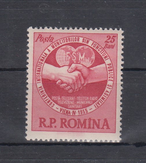 ROMANIA 1955 LP 382 CONFERINTA SINDICALA VIENA MNH