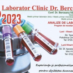 Romania, Laborator Clinic Dr. Berceanu, 2023, calendar de buzunar