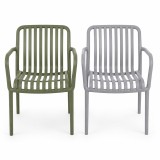 Cumpara ieftin Scaun de gradina stivuibil cu brate, pentru terasa si balcon, 54x58.5x80.5 cm - Verde