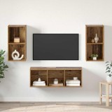 Cumpara ieftin Set comoda TV 3 buc. 37 x 37 x 107 cm Lemn Vechi