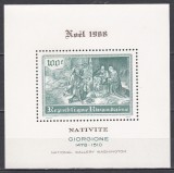 Rwanda 1968 - Craciun - Pictura de Giorgione, Colita, MNH