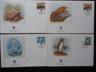 Ecuador-WWF Fauna-set complet FDC foto
