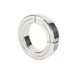 Inel pentru penis MR. STEEL Hinged Magnetic Cockring, din oțel inoxidabil, cu balama magnetică, diametru 5 cm, argintiu