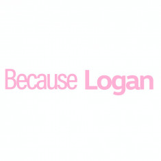 Sticker auto pentru parbriz Because Logan, 50 cm, Roz foto