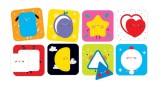 Joc educativ pentru copii si bebelusi, Banana Panda On the Go Discovering Shapes, Primele cartonase cu imagini si forme geometrice, 16 piese