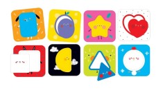 Joc educativ pentru copii si bebelusi, Banana Panda On the Go Discovering Shapes, Primele cartonase cu imagini si forme geometrice, 16 piese