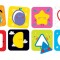 Joc educativ pentru copii si bebelusi, Banana Panda On the Go Discovering Shapes, Primele cartonase cu imagini si forme geometrice, 16 piese