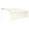 Copertina retractabila manual cu stor, crem, 4x3 m