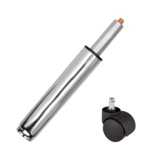 Set rolă universală &Oslash;11 mm, PVC si cilindru piston, gaz, pentru scaune birou, argintiu, 35 cm