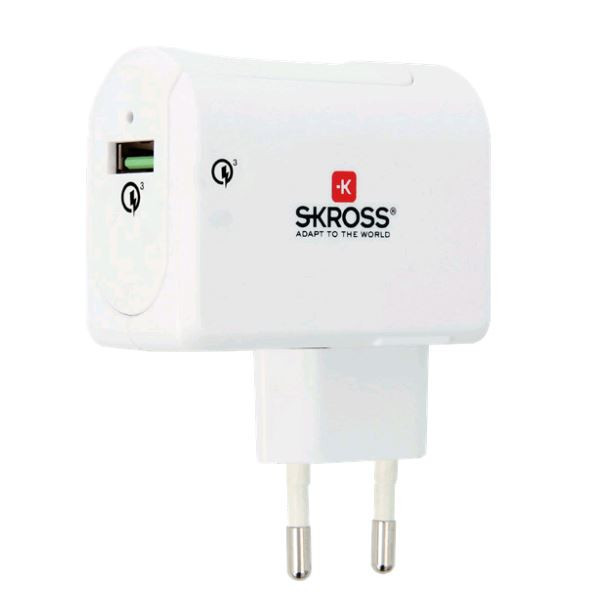 Incarcator retea Skross 2.800121, 1x USB-A QC 3.0, alb