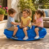 Balansoar din plastic cu 3 locuri, Albastru, model Crocodil, 103,5x43,5x35,5cm, CMCLASS