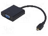 Cablu {{Tip cablu de conectare}}, D-Sub 15pin HD soclu, micro mufa HDMI, 200mm, {{Culoare izola&amp;#355;ie}}, QOLTEC - 50402