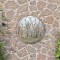 vidaXL Oglinda de gradina rotunda, nisipiu, 60x3 cm, fier, uz exterior