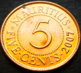 Cumpara ieftin Moneda exotica 5 CENTI - MAURITIUS, anul 2007 * cod 4094 B, Africa
