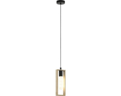 Pendul Eglo Littleton, 1xE27, lemn natur, cablu ajustabil, 60W foto