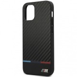 Husa Fibra Carbon BMW pentru Apple iPhone 12 mini, M Collection, Neagra BMHCP12SPUCARTCBK