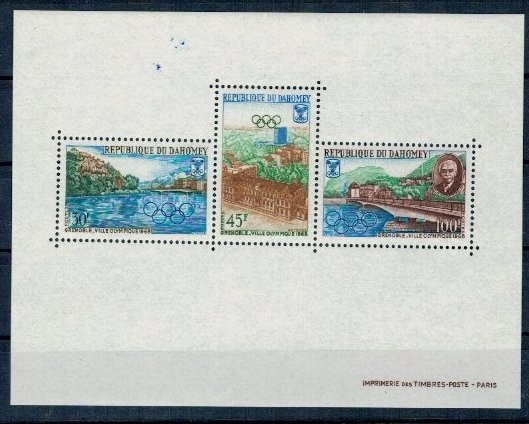 Benin (Dahomey) 1967 - Jocurile Olimpice Grenoble, bloc neuzat