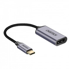 Adaptor Choetech H11 USB-C Tata la Displayport Mama 4K 60Hz 0.2m Gri foto