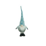 Ornament de craciun spiridus, flippy, alb/albastru, textil, 59 cm
