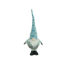 Ornament de craciun spiridus, flippy, alb/albastru, textil, 59 cm