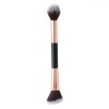 Pensulă Machiaj, Model 2505D, Cu Două Capete Oval și Oblic, Negru Roz Auriu, 20 cm, Oem