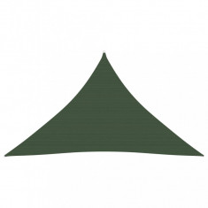 vidaXL Pânză parasolar, verde închis, 3,5x3,5x4,9 m, HDPE, 160 g/m²