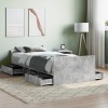 Gossi cadru de pat cu tablie la cap/picioare, gri beton, 90x200 cm
