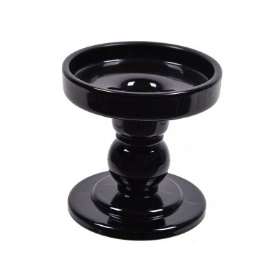 Suport Lumanare tip sfesnic cu dubla utilizare, Sticla, Negru, 8.5x8.5 cm, ATU-089494 foto